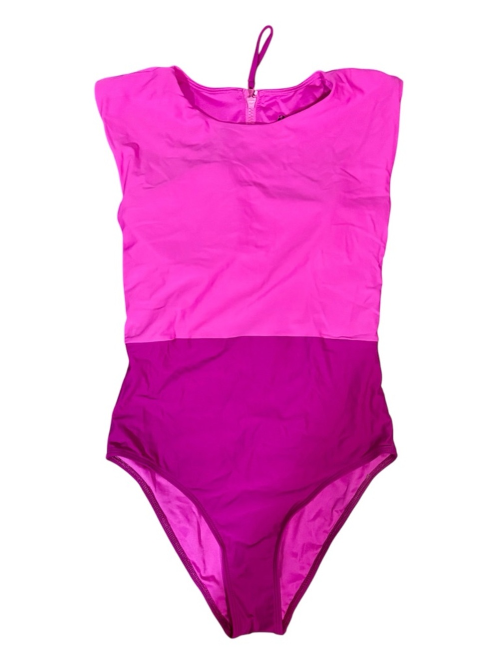 AAVA Selena Two-Tone Pink Zip-Up One-Piece Swimsuit